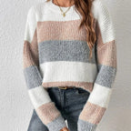 Grob gestrickter Pullover mit breiten Streifen - Maelis