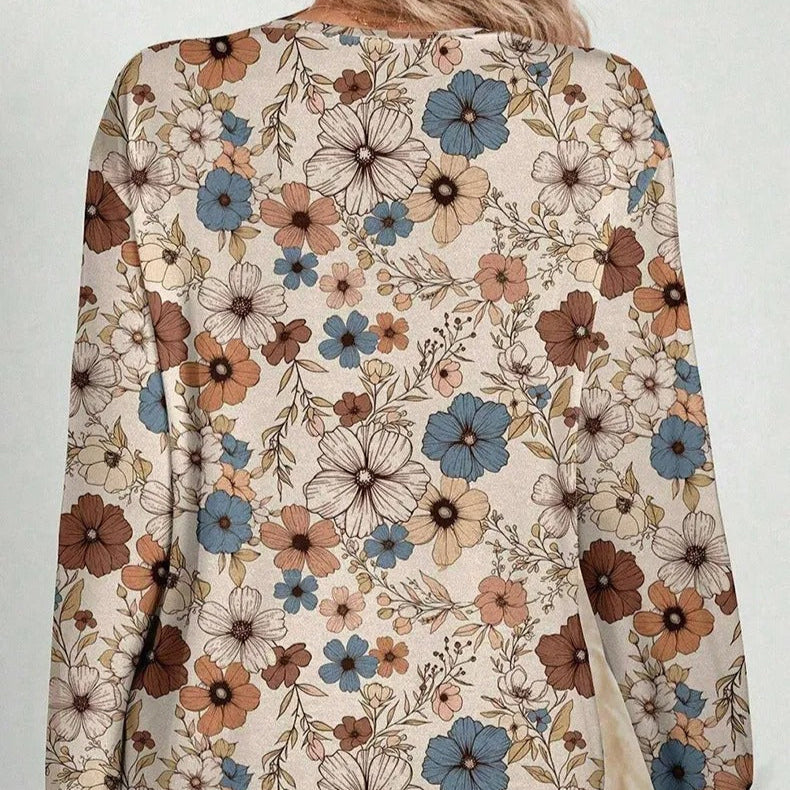 Lässige Langarm-Bluse mit Blumendruck - Lorine