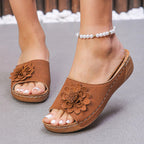 Sandalen Frau 3D Blume Perforiertes Design Anatomische Sohle - Maribel