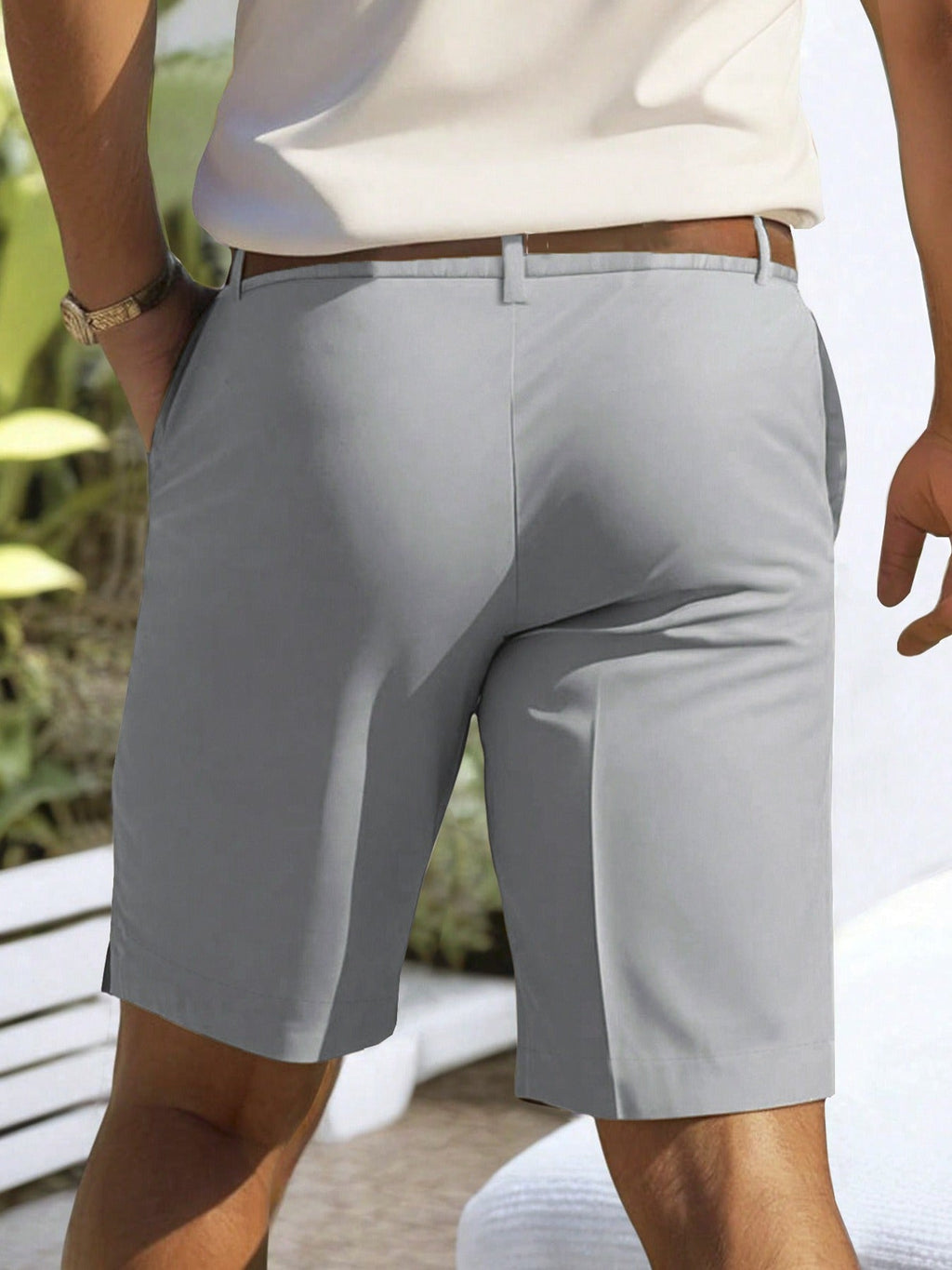 Lässige, gerade geschnittene Bermuda-Shorts aus Twill für Herren - Di Marco