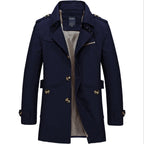 Langer wasserdichter Herren-Trenchcoat mit Doppelknöpfen - Miles