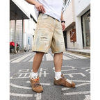 Herren Denim-Shorts mit weitem Bein ausgefranst - Elias