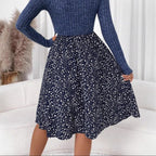 Hochtaillierter floraler Midirock für Damen - Dalia