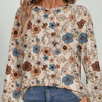 Lässige Langarm-Bluse mit Blumendruck - Lorine