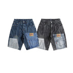 Bermudashorts aus Denim mit Patchworkmuster für Männer - Urban Edge