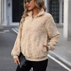 Fleece-Rollkragenpullover mit Reißverschluss - Noémie