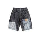 Bermudashorts aus Denim mit Patchworkmuster für Männer - Urban Edge