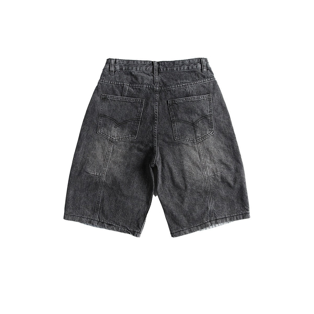 Bermudashorts aus Denim mit Patchworkmuster für Männer - Urban Edge