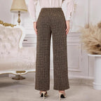 Damen-Tweedhose mit hoher Leibhöhe und Zierknöpfen - Noémie