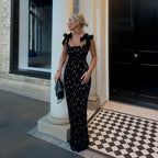 Tailliertes Kleid mit floraler Spitze und Schleifen - Roselina