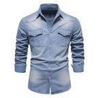Langärmeliges Denim-Hemd für Männer - Derek
