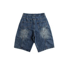 Bermudashorts aus Denim mit Patchworkmuster für Männer - Urban Edge