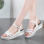 Minimalistische gekreuzte Damen Plateausandalen - Irina