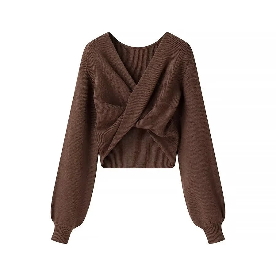 Damenpullover aus Rippenstrick mit verkürzter Form - Alix