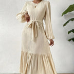 Langärmeliges Kleid mit Falten - Althia