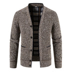 Schottenkaro gefütterte Strickjacke für Herren - Morten