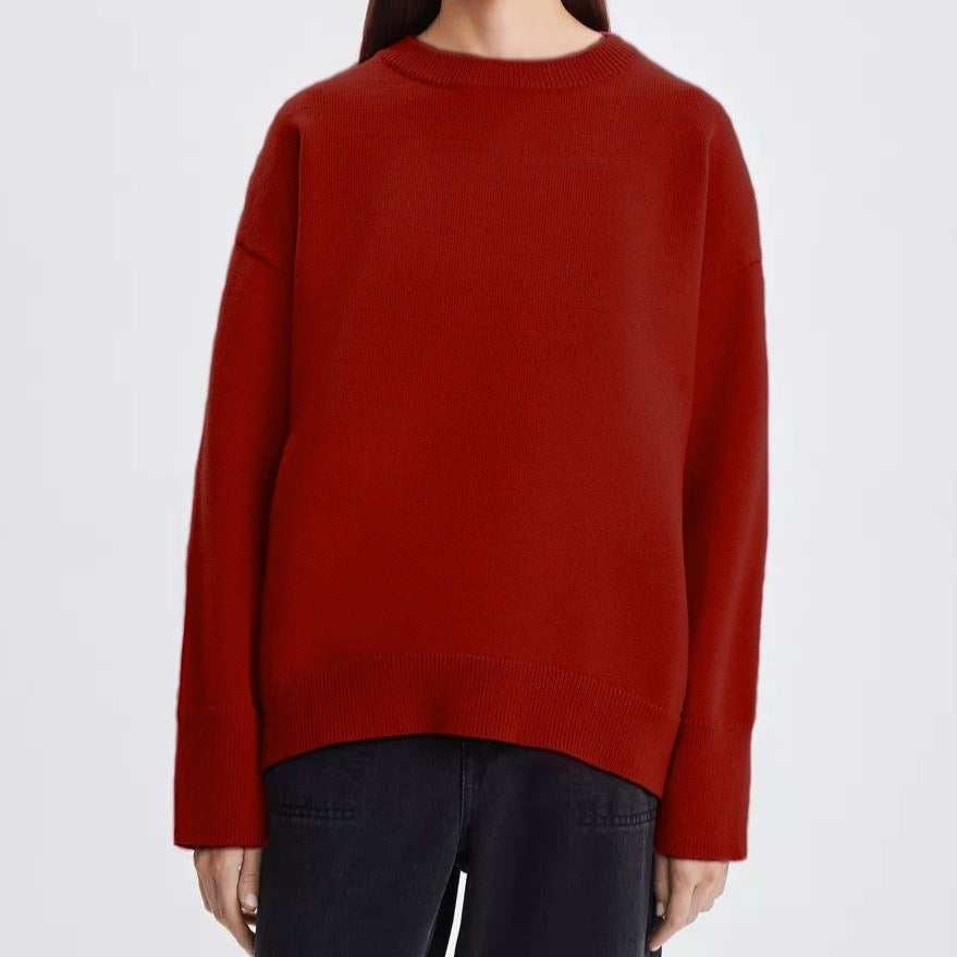 Grobstrickpullover mit Rundhalsausschnitt - Elva