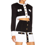 Strukturierter Strickrock und kurze Strickjacke - Roxane