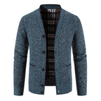 Schottenkaro gefütterte Strickjacke für Herren - Morten