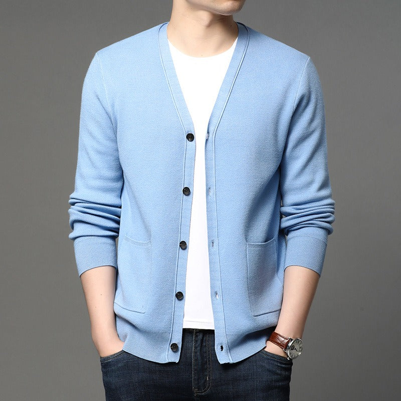 Herren Feinstrickjacke slim fit basic style - Theo