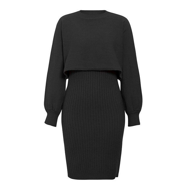 Zweiteiliges Effekt-Strickkleid - Karine