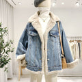 Damen-Jeansjacke in Übergröße mit Fleece-Futter - Maelis