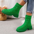 Gesteppte Damenstiefel aus Stoff mit Laufsohle im urbanen Stil - Kaela