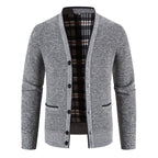 Schottenkaro gefütterte Strickjacke für Herren - Morten