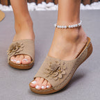 Sandalen Frau 3D Blume Perforiertes Design Anatomische Sohle - Maribel