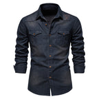 Langärmeliges Denim-Hemd für Männer - Derek