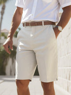 Lässige, gerade geschnittene Bermuda-Shorts aus Twill für Herren - Di Marco