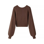 Damenpullover aus Rippenstrick mit verkürzter Form - Alix
