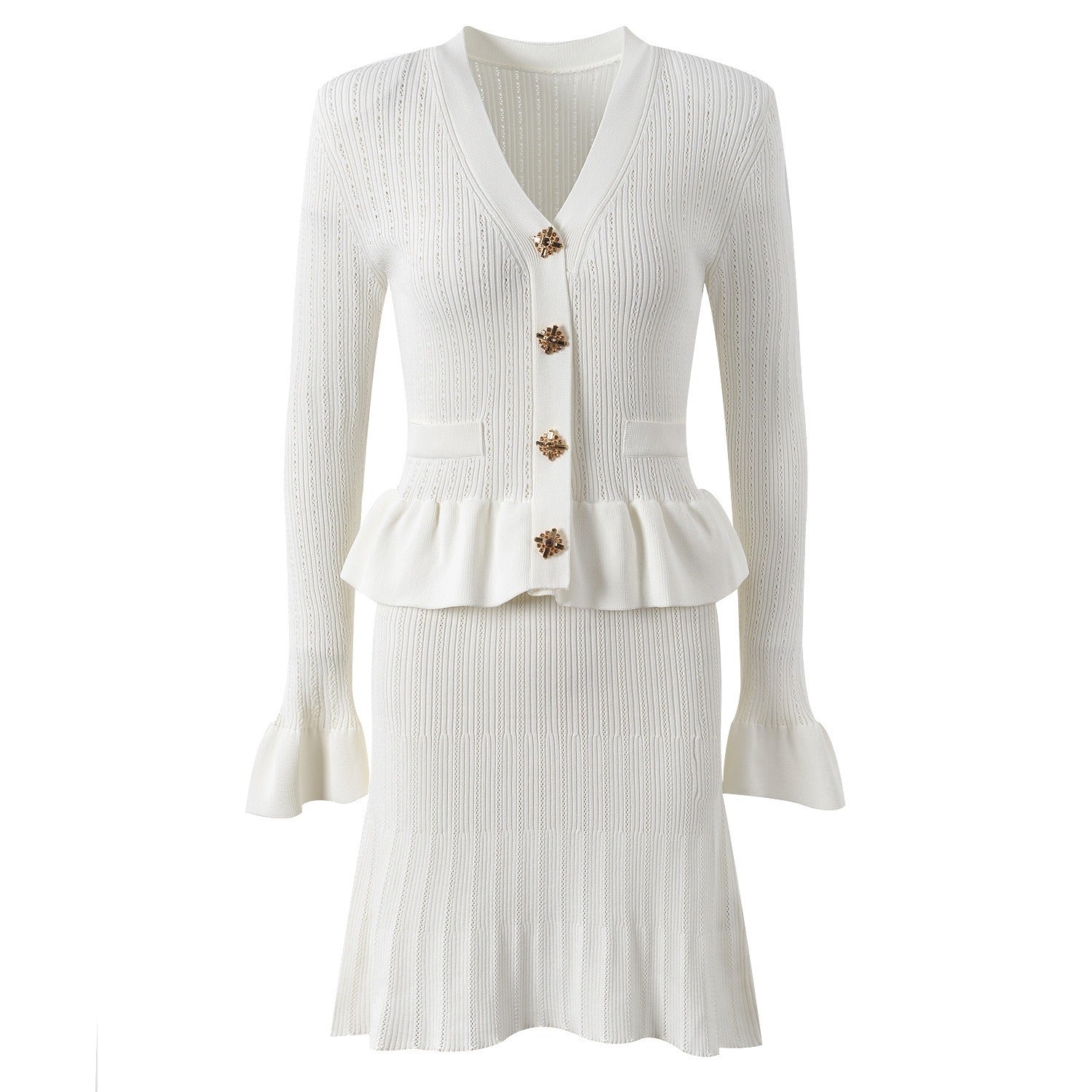 Strickkleid mit Juwelenknöpfen - Mireille