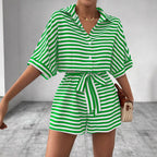 Shirt kurzer Overall mit horizontalen Streifen - Brisa