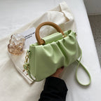 Damenhandtasche aus Leder mit Rüscheneffekt, moderner Stil - Amélie