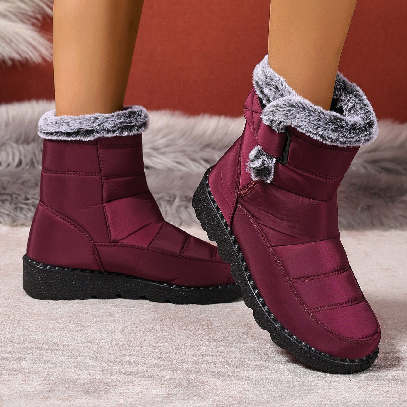 Damen-Winterstiefel mit Thermofutter und rutschfester Sohle - Wolle