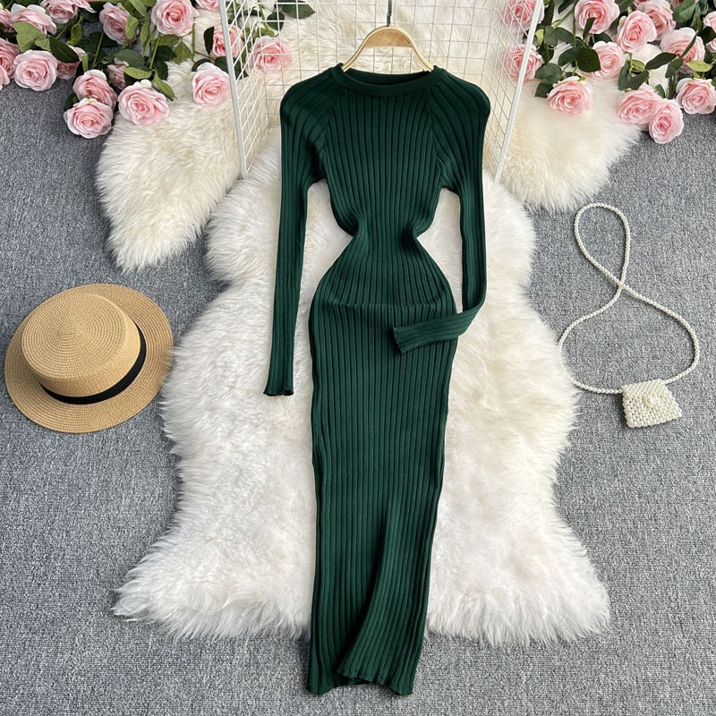 Langärmeliges Kleid aus Feinstrick - Elina