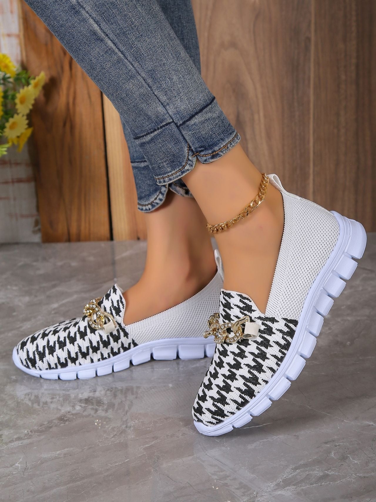 Gemusterte Freizeitschuhe aus Mesh für Damen - Harper