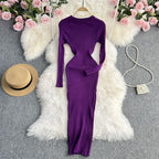 Langärmeliges Kleid aus Feinstrick - Elina