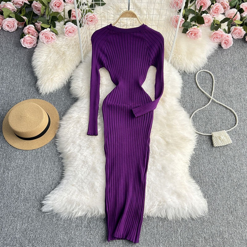 Langärmeliges Kleid aus Feinstrick - Elina