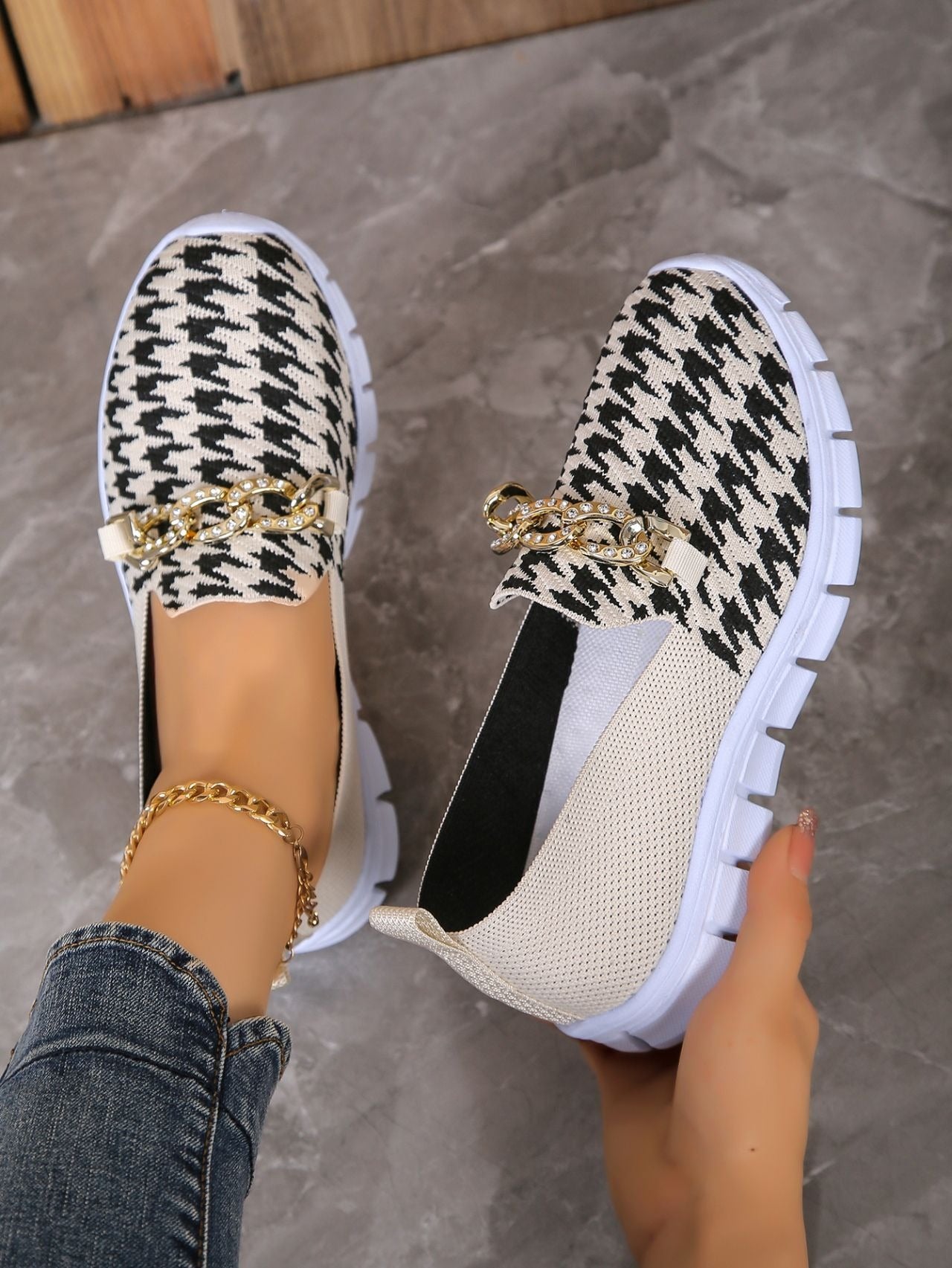 Gemusterte Freizeitschuhe aus Mesh für Damen - Harper