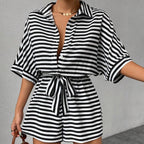 Shirt kurzer Overall mit horizontalen Streifen - Brisa