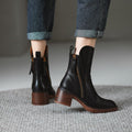 Damen hohe Plateau-Stiefel mit seitlichem Reißverschluss modernen Stil - Grega