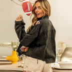 Damenjacke aus Cord mit Paillettenstickerei im urbanen Stil - Brielle