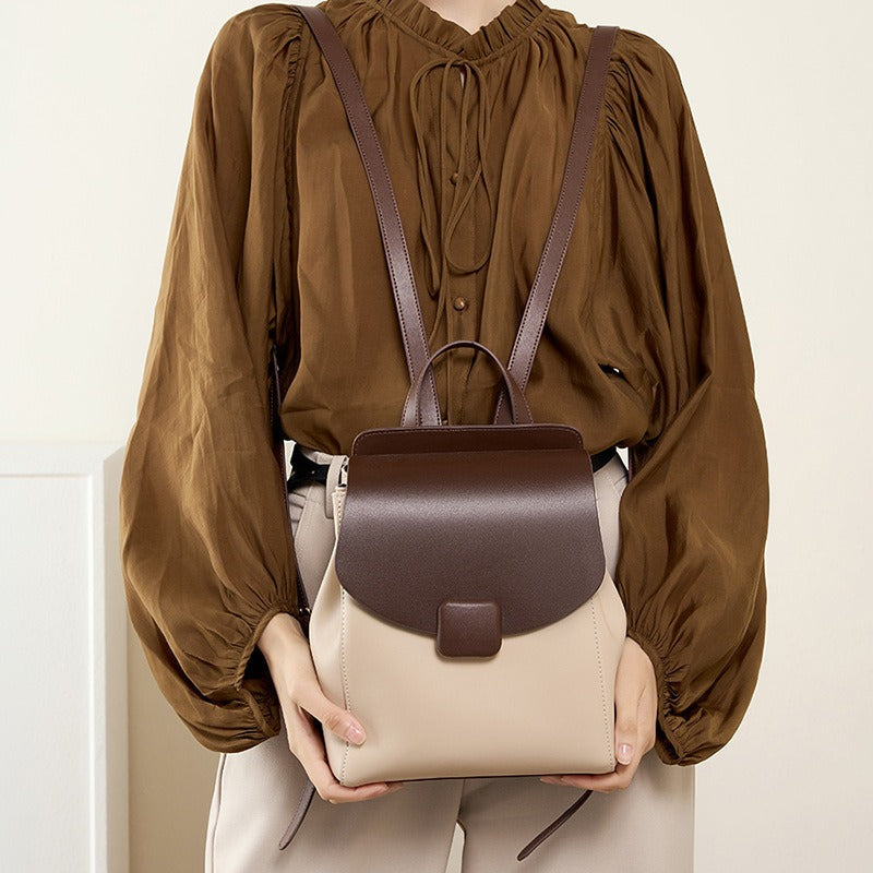 Rucksack aus Kunstleder Frau minimalistisches Design elegant - Nadège