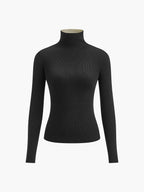 Langärmeliger Strickpullover mit hohem Kragen – Maren