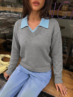 Strickpullover mit Hemdkragen für Damen – Tilda