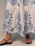 Nessa - Bedrucktes Maxikleid mit kurzen Ärmeln