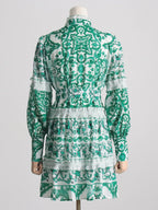 Kleid mit Laternenärmeln und Patchwork-Spitze
