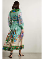 Eva - Bedrucktes Maxi-Hemdkleid mit Gürtel